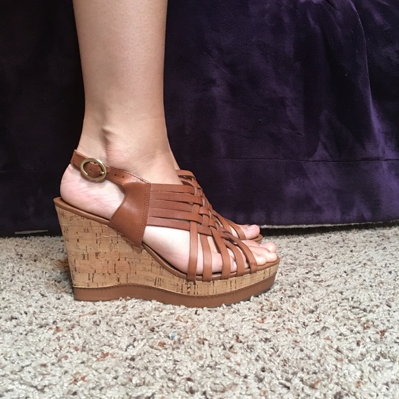 Franco Sarto Boho Cork Wedges - Picture 2 of 7